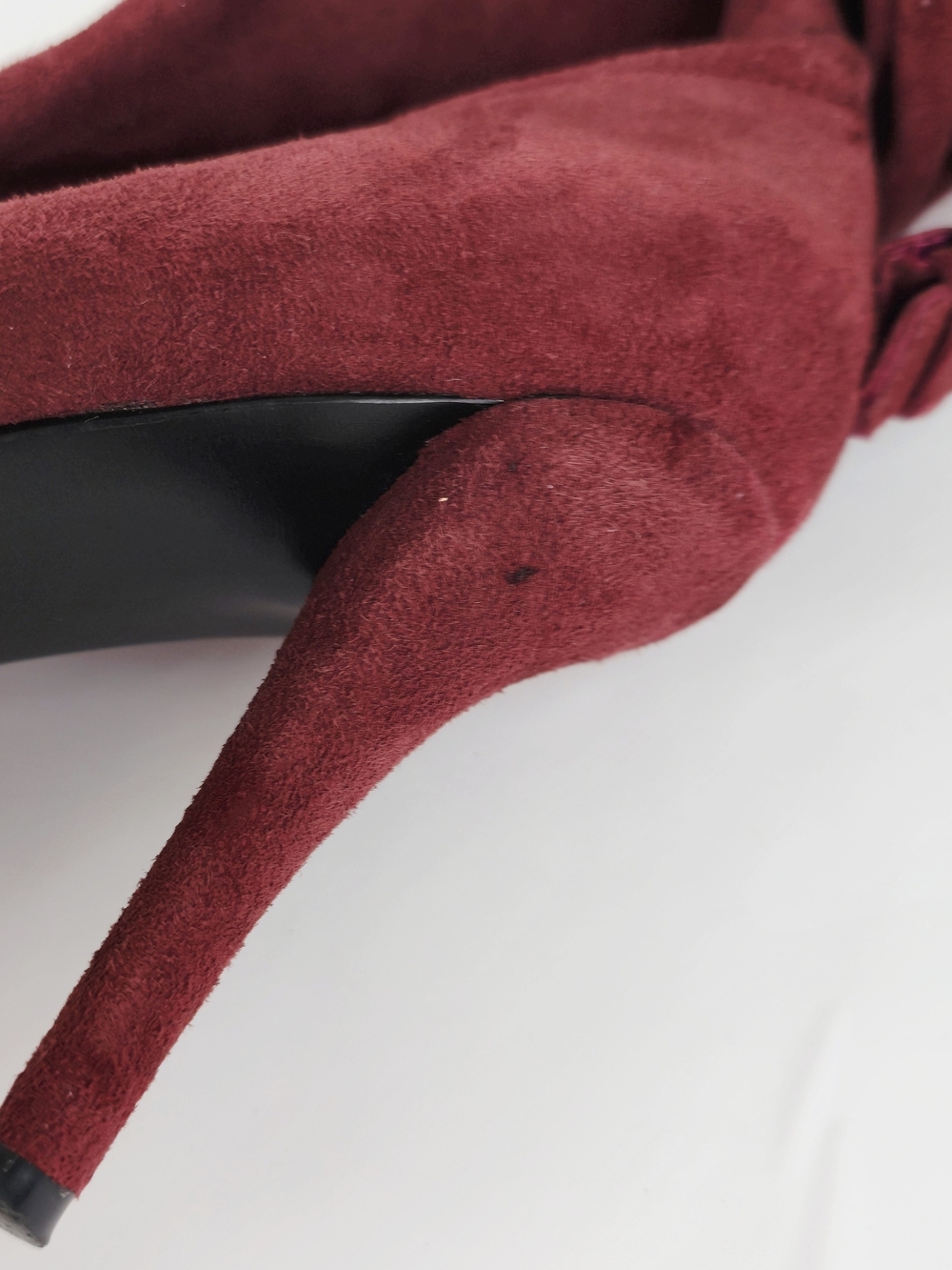 Nine West Wine Red Suede Pointed-Toe Fold-Over Slouch Ankle Booties - Picture 10 of 11